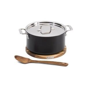 All-Clad NS1 Nonstick Induction Dutch Oven with Wood Trivet & Spoon